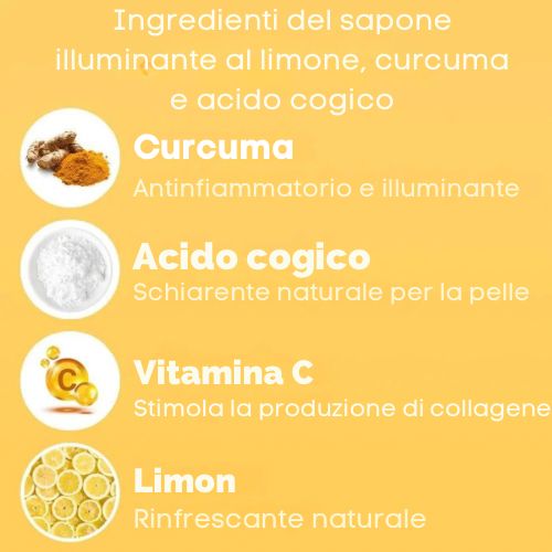 Sapone Illuminante Naturale – Limone, Curcuma e Acido Kojico - Beauvy